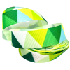 Triangle Patterned Green Grosgrain Ribbon
