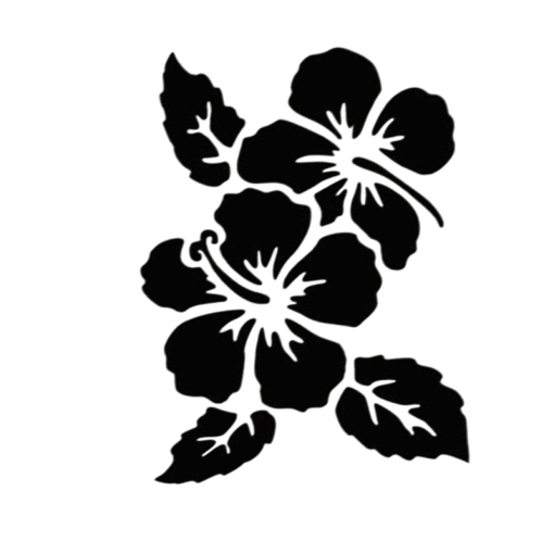 Pretty Hibiscus Flowers Stencils