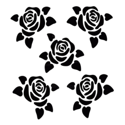 Rose With Leaf Stencils