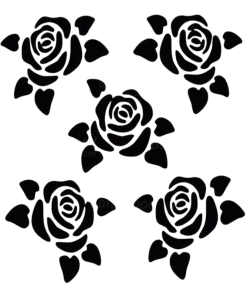 Rose With Leaf Stencils