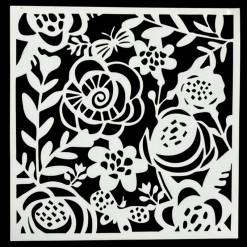 Flower With Butterfly Stencils