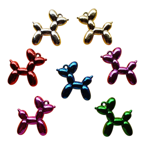 Mixed Colour Acrylic Dog Charm