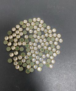 Round Kundan Stone White