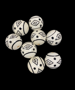 Painted Black And White Beads