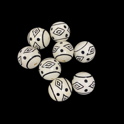 Painted Black And White Beads