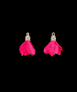 Satin Flower Tassel - Dark Pink