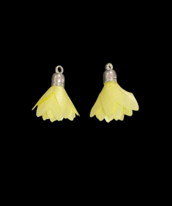 Satin Flower Tassel - Lemon Yellow