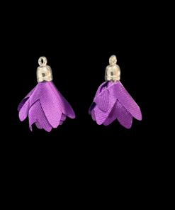 Satin Flower Tassel - Purple