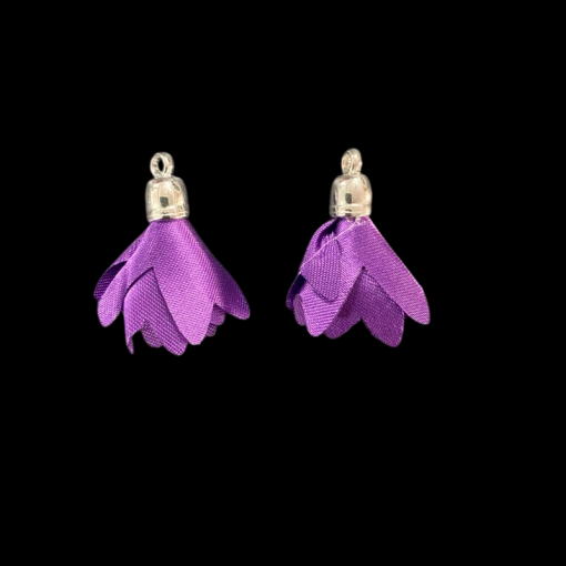Satin Flower Tassel - Purple