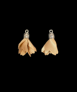 Satin Flower Tassel - Light Brown
