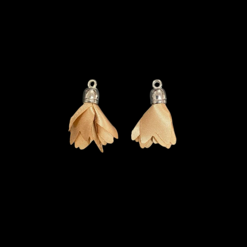 Satin Flower Tassel - Light Brown