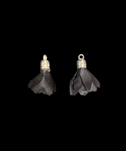 Satin Flower Tassel - Black