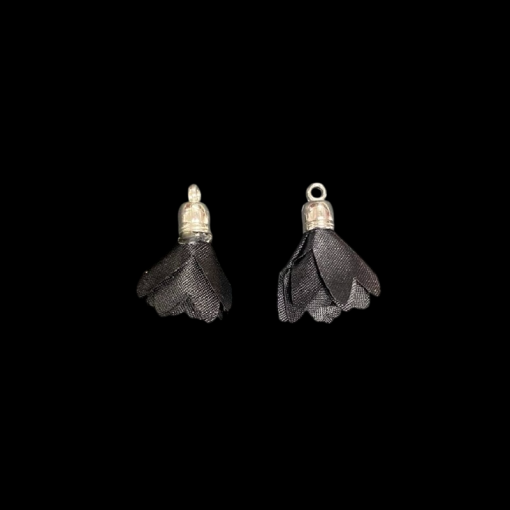 Satin Flower Tassel - Black