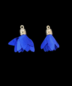 Satin Flower Tassel - Royal Blue