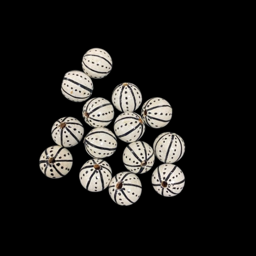 Painted Black And White Beads