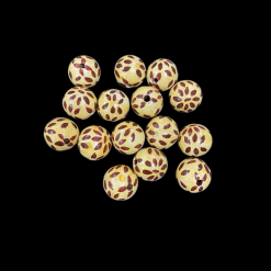 Painted Yellow With Maroon Beads