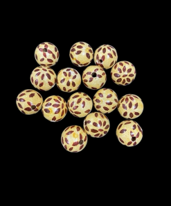 Painted Yellow With Maroon Beads