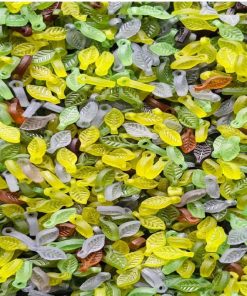 Leaf Pattern Acrylic Beads- Mixed Colour
