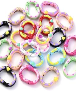 Candy Colour Metal Oval Key Ring