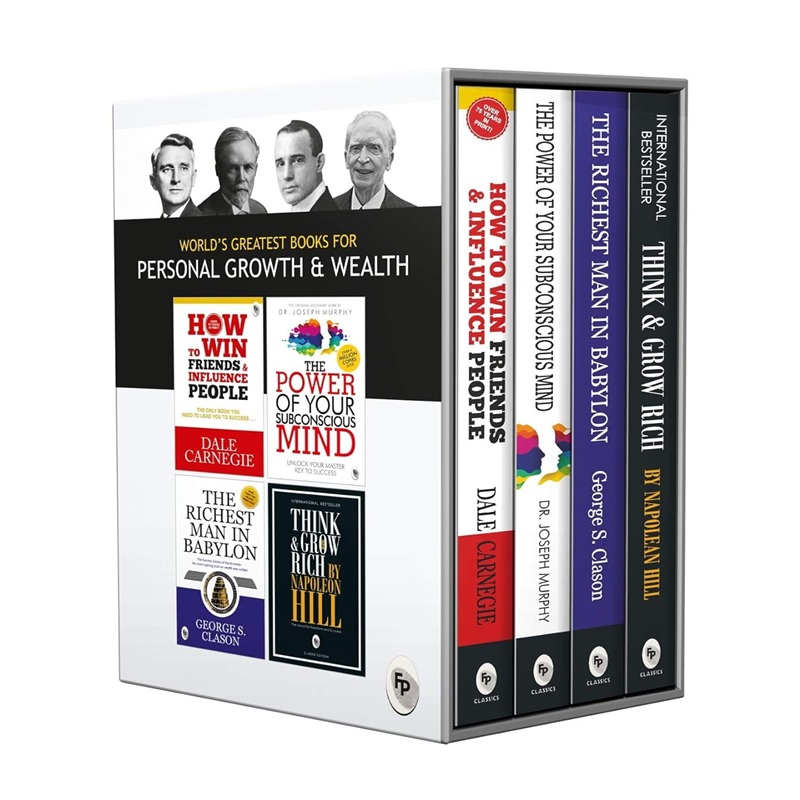 World’s Greatest Books For Personal Growth & Wealth (Set of 4 Books) by George S. Clason Dale Carnegie, Napoleon Hill, Dr. Joseph Murphy