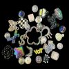 Mixed Design And Size Transparent Acrylic Beads - Black