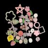 Mixed Design And Size Transparent Acrylic Beads - Pink