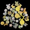 Mixed Design And Size Transparent Acrylic Beads - Yellow