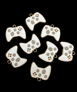 Game Machine Controller Enamel Charm - White