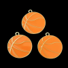 Orange Basketball Enamel Charm