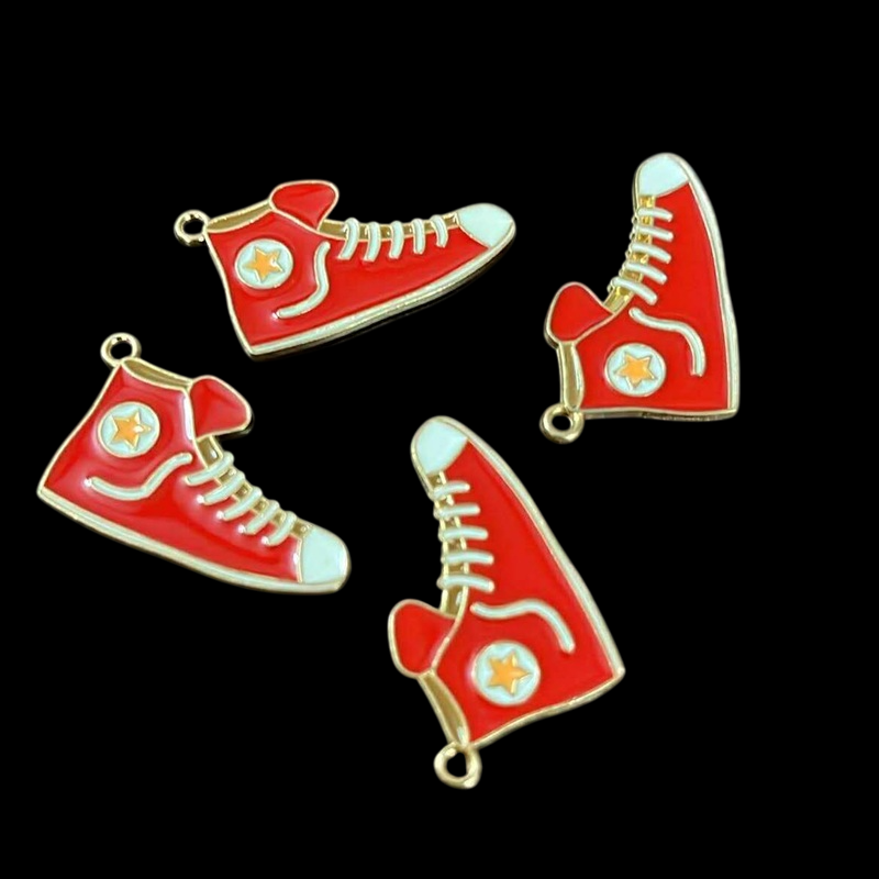 Red Gym Sports Shoe Enamel Charm