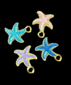 Mixed Colour Starfish Enamel Charm