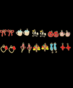 Mixed Design Enamel Earring