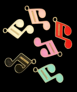 Mixed Colour Musical Note Enamel Charm