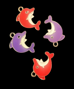 Mixed Colour Dolphin Enamel Charm