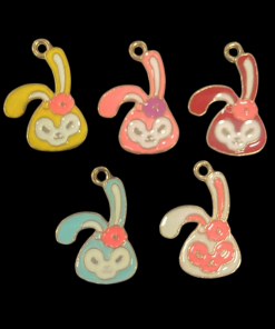 Mixed Colour Bunny Enamel Charm
