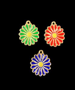 Mixed Colour Flower Enamel Charm