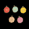 Mixed Colour Flower Enamel Charm