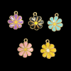 Mixed Colour Eight Petal Flower Enamel Charm
