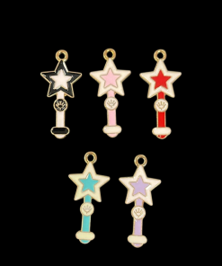 Mixed Colour Magic Star Wand Enamel Charm