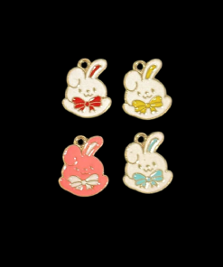 Mixed Colour Rabbit Face Enamel Charm