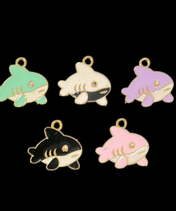 Mixed Colour Shark Enamel Charm