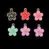 Mixed Colour Five Petal Flower Enamel Charm