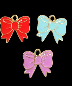 Mixed Colour Bowknot Enamel Charm