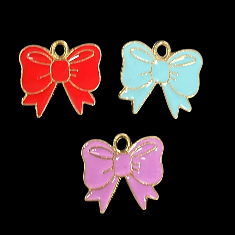 Mixed Colour Bowknot Enamel Charm