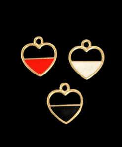 Mixed Colour Heart Enamel Charm