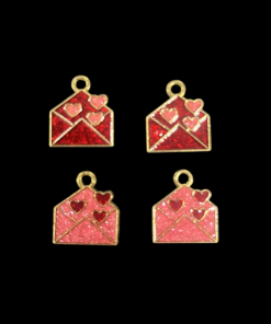 Envelop Heart Enamel Charm