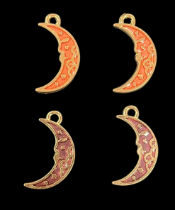 Crescent Moon Enamel Charm