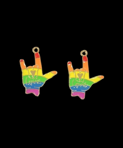 Rainbow Hand Enamel Charm