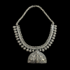 German Silver Goddess Lakshmi Pendant Necklace With Elephant Carvings