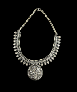 German Silver Goddess Lakshmi Pendant Necklace
